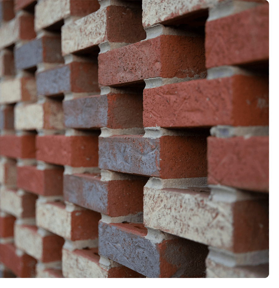 Multicolored brick wall.