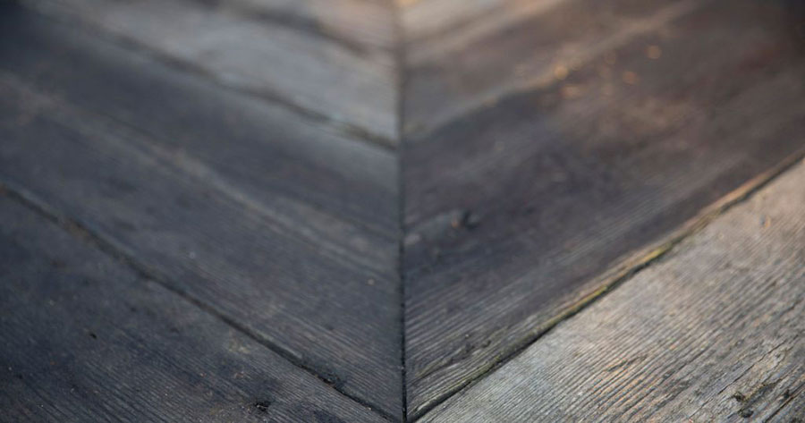 Close up of wood in a chevron pattern