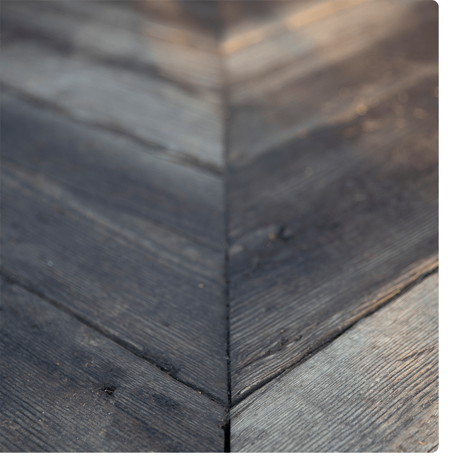 Close up of wood in a chevron pattern