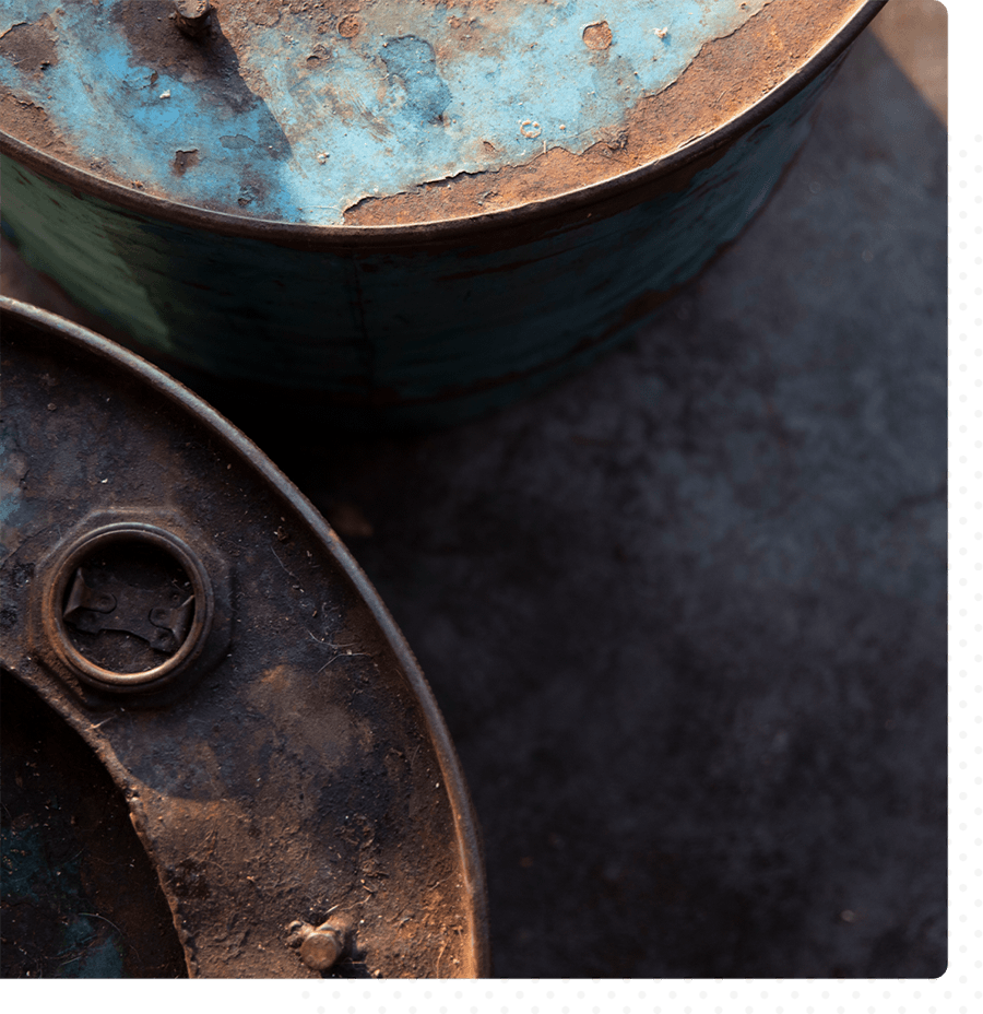 An abstract shot of rusted metal.