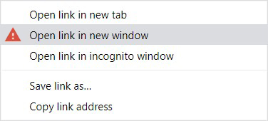 The Google Chrome context menu.