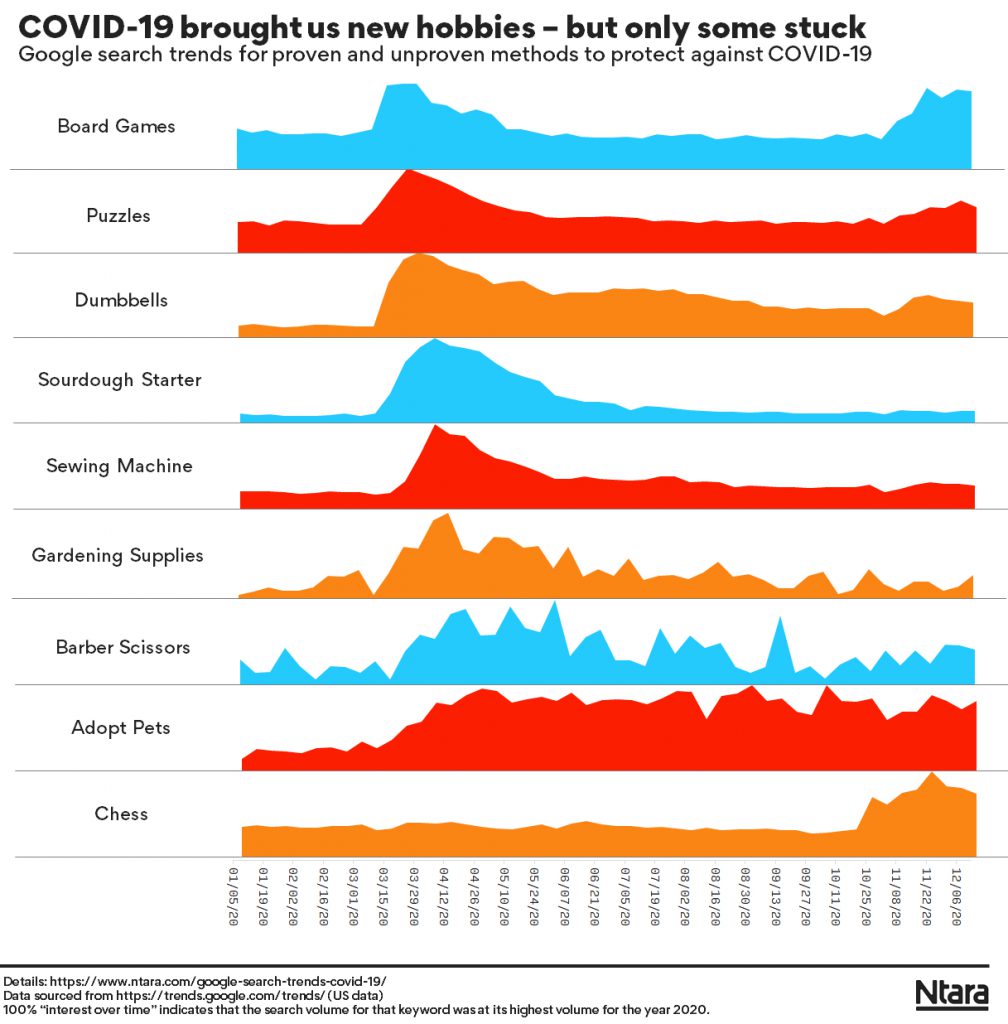 Google Search Trends for new hobbies during COVID-19.