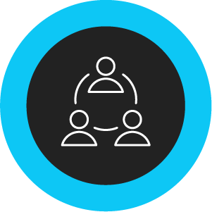 Icon of three people connected by a circle