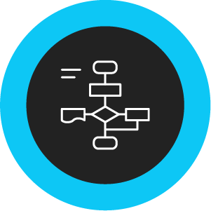 Icon of a process flow diagram