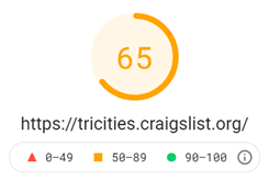 Craigslist's Page Experience Score