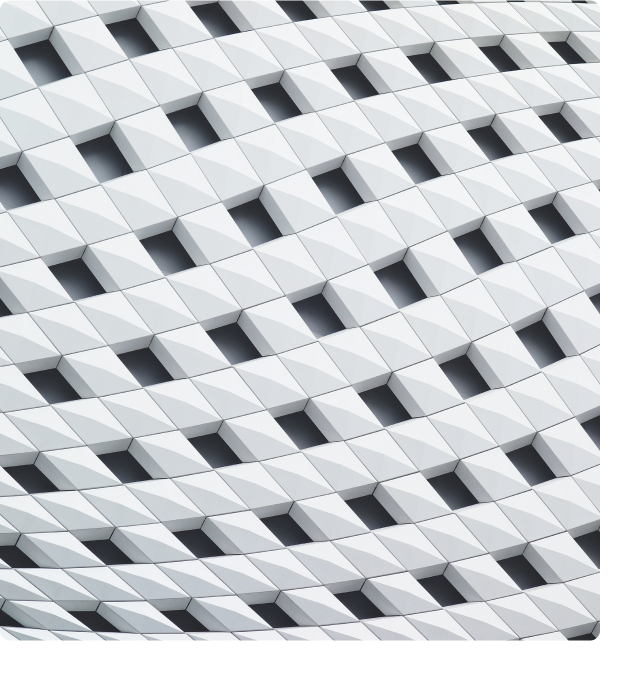 Group-14811 Abstract image showing a wavy grid pattern of 3D boxes and empty space.