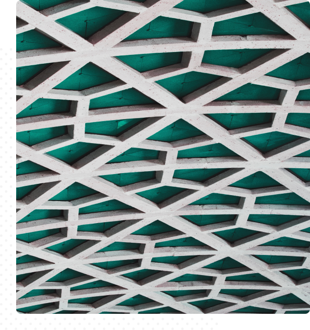 Group 148(9) Abstract image of various white line patters with a blue green background