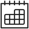 Black icon of a calendar