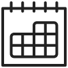 Black icon of a calendar 