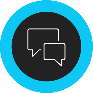 Icon of two word balloons