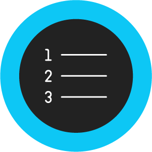 Icon of a numbered list