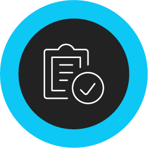 Icon of a clipboard with a check mark